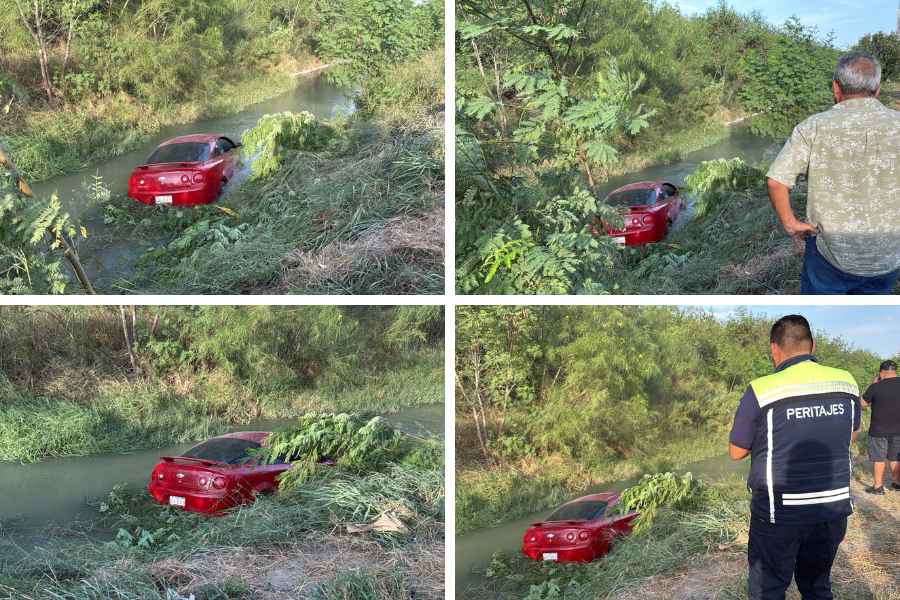 Automovilista canal de riego en Reynosa (1)