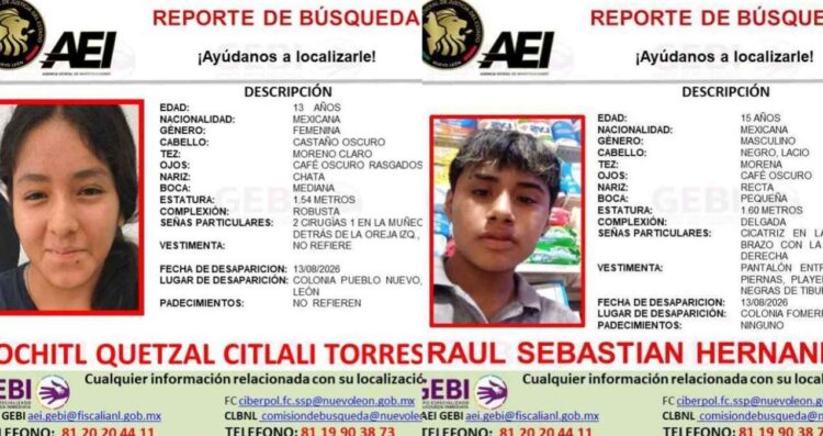 Búsqueda adolescentes en Nuevo León