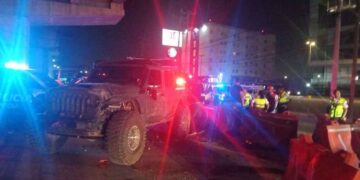 Camioneta Jeep accidente en Apodaca