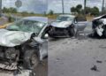 Choque frontal en carretera Valle Hermoso-Empalme