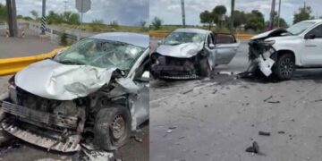 Choque frontal en carretera Valle Hermoso-Empalme