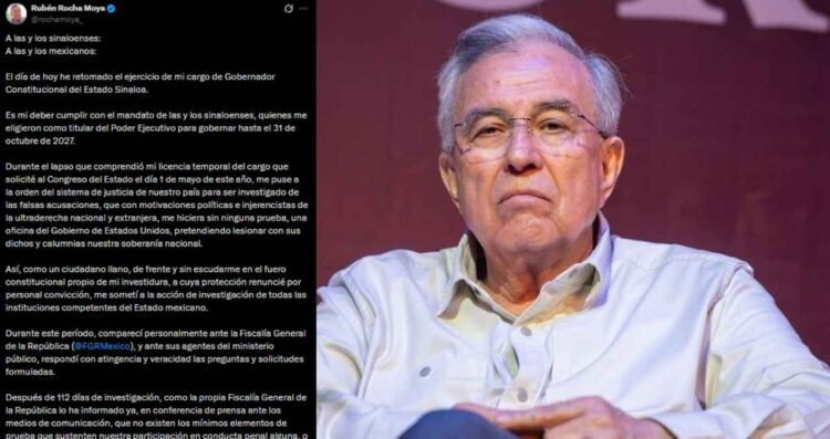 Gobernador de Sinaloa Rubén Rocha Moya