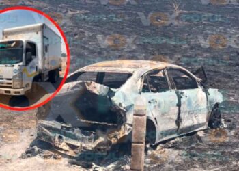 Incendio choque múltiple en Güémez