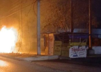 Incendio puesto de tacos en Reynosa