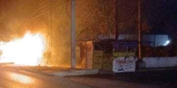 Incendio puesto de tacos en Reynosa