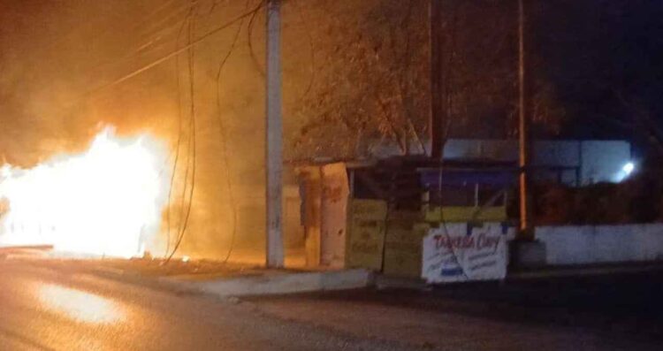 Incendio puesto de tacos en Reynosa