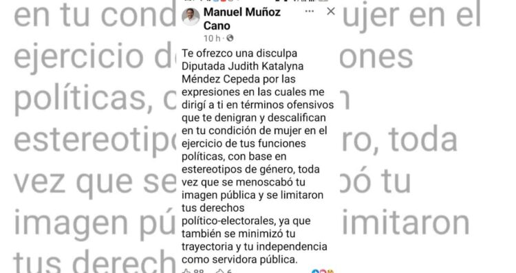 Manuel Muñoz disculpas Judith Katalyna