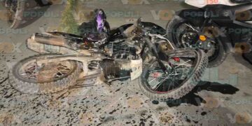 Motociclista choque en sentido contrario