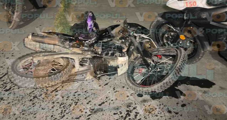 Motociclista choque en sentido contrario