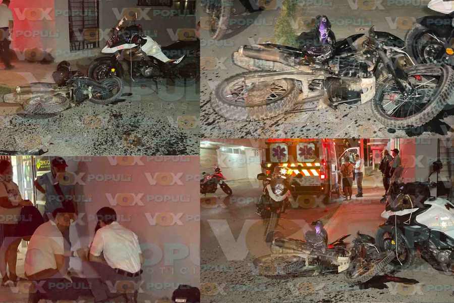 Motociclista choque en sentido contrario