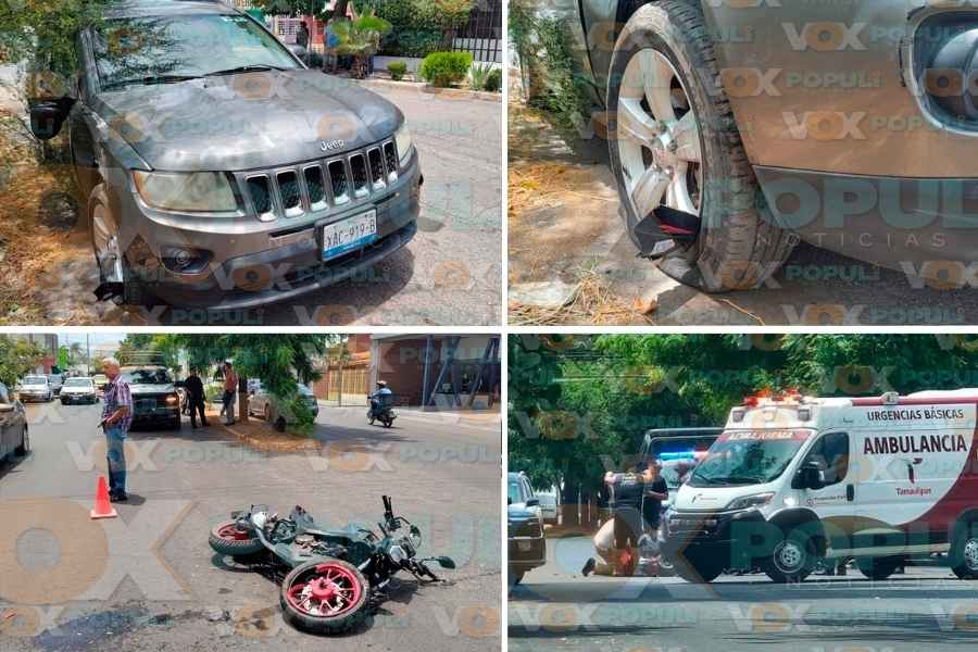 Motociclista herido chocar Victoria