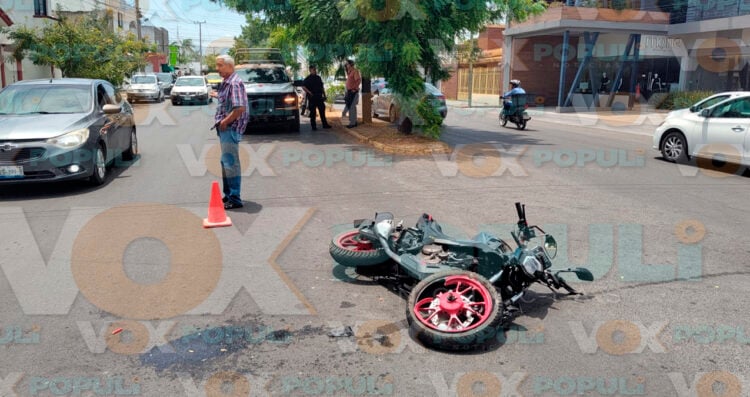 Motociclista herido chocar Victoria