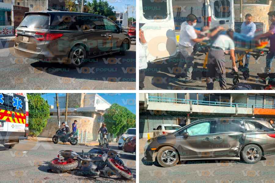 Motociclista herido choque en Victori