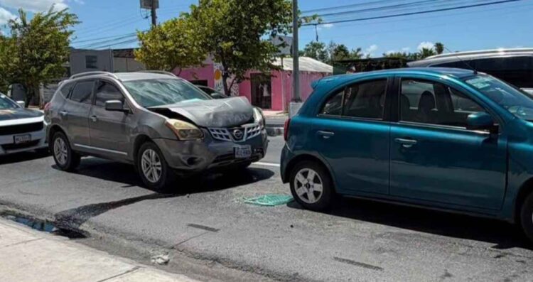 Choque múltiple daños Matamoros