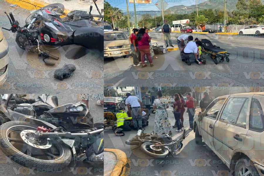 Motociclista lesionada automóvil en Victoria