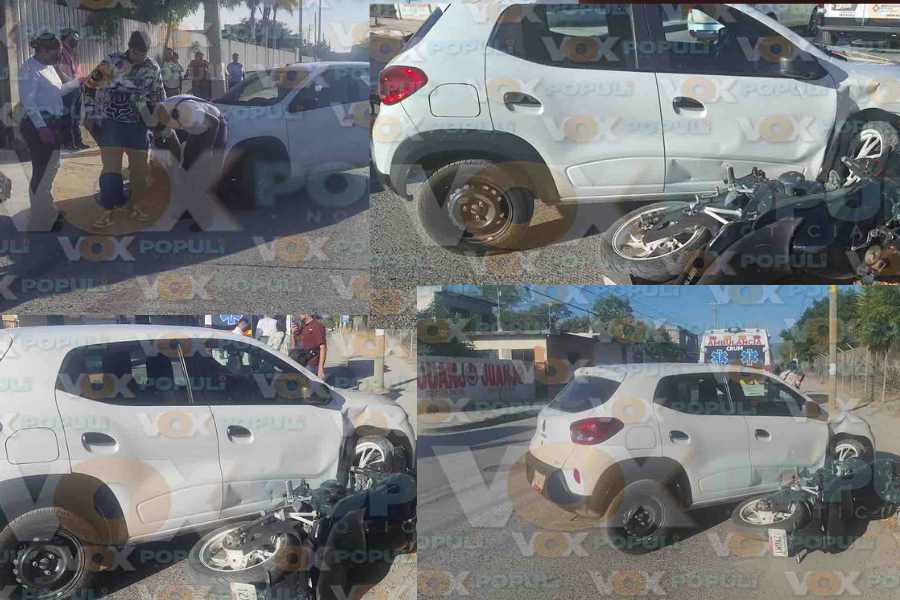 Motociclista proyectado en Ciudad Victoria