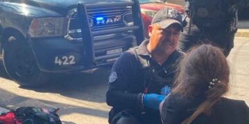 Mujer lesionada Centro de Monterrey