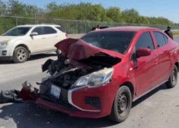 Trabajador lesionado choque en Matamoros
