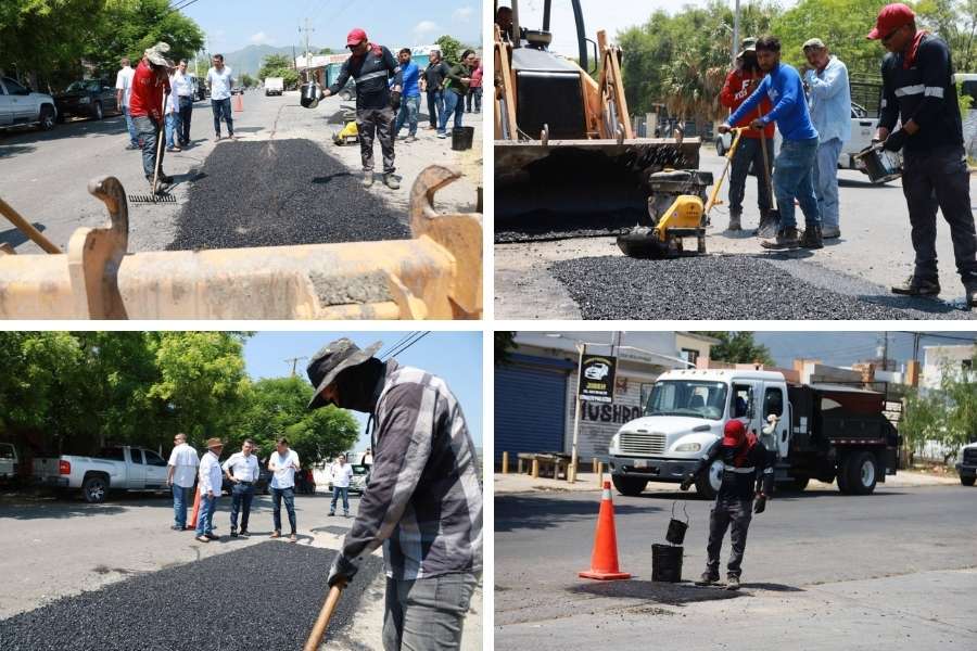 bacheo en calles de Ciudad Victoria