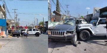 choque entre camionetas en Matamoros