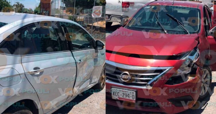 Choque lateral deja dos lesionados en transitado bulevar de Cd. Victoria, Tamaulipas