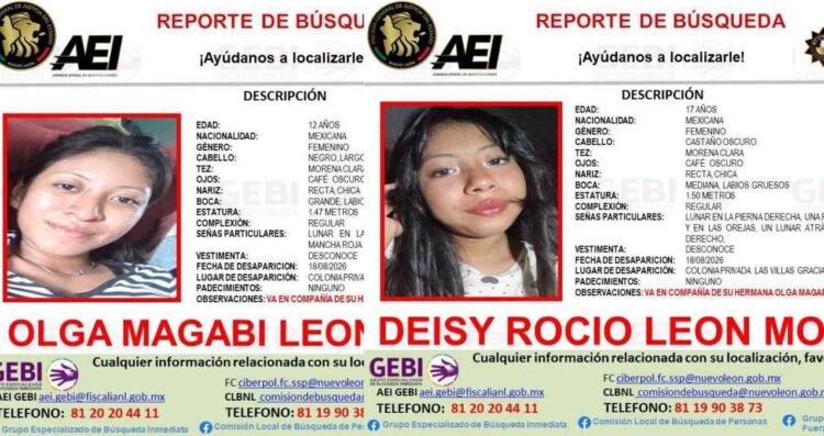 desaparición de dos hermanas en García