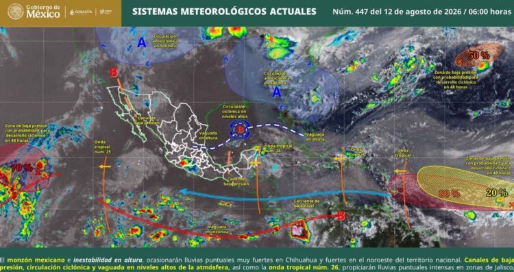 hoy lluvias la onda tropical 26