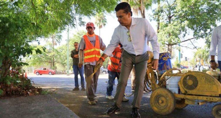limpieza de espacios públicos en Ciudad Victoria