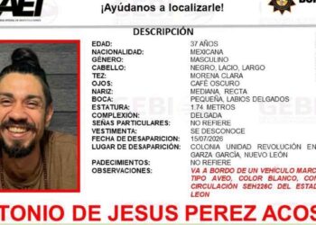 masculino desaparecer vehículo en San Pedro