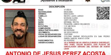 masculino desaparecer vehículo en San Pedro