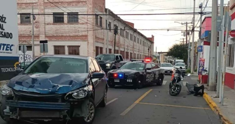 motociclista lesiones Centro Monterrey