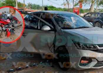 motociclistas lesionados choque en Victori