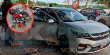 motociclistas lesionados choque en Victori