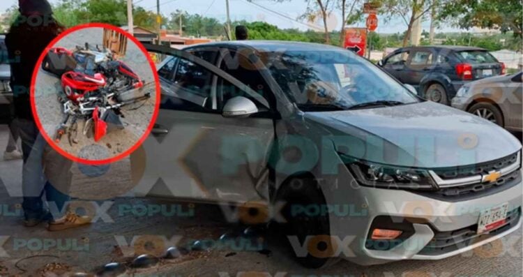 motociclistas lesionados choque en Victori