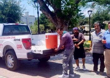 operativo de hidratación en Nuevo Laredo