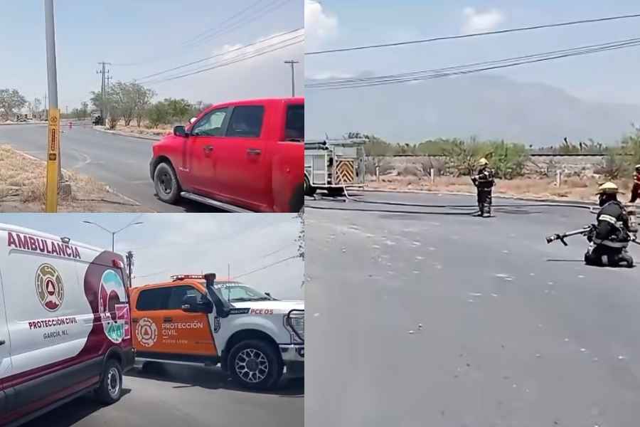 retroexcavadora fuga gas García