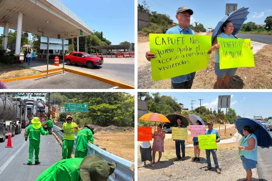 vecinos de Tampico protestan contra CAPUFE