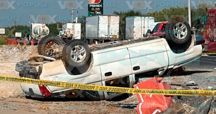 volcadura carretera Reynosa Monterrey