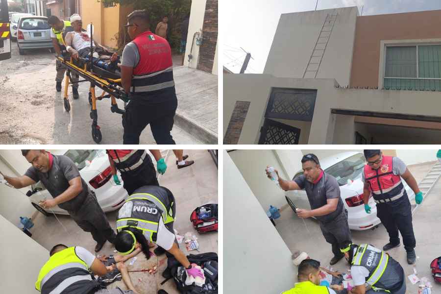 Abuelito lesionado escalera Tampico (1)