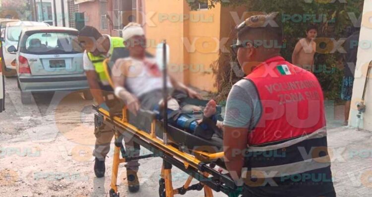 Abuelito lesionado escalera Tampico