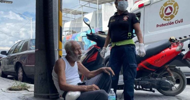 Adulto mayor caída El Mante