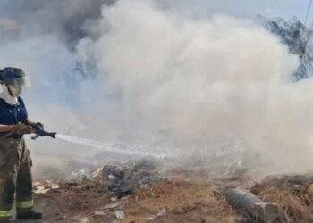 Bomberos incendio Nuevo Laredo