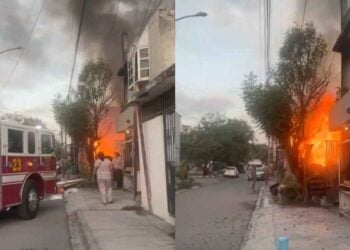 Incendio en colonia La Alianza en Monterrey