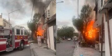 Incendio en colonia La Alianza en Monterrey
