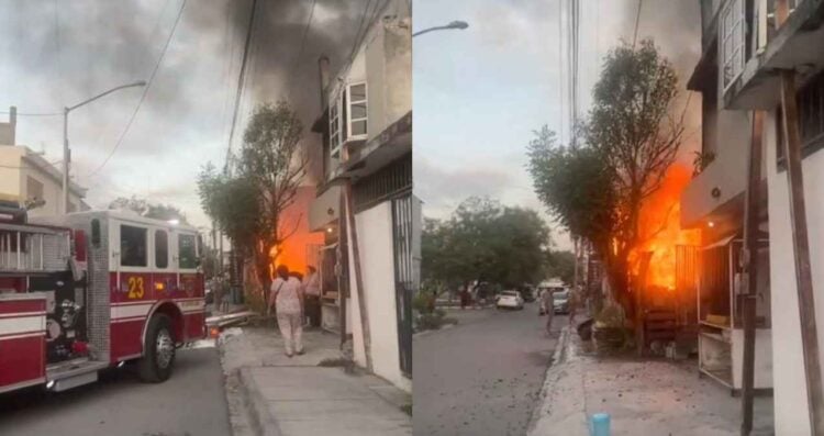 Incendio en colonia La Alianza en Monterrey