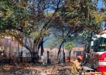Incendio taller de carpintería en Victoria