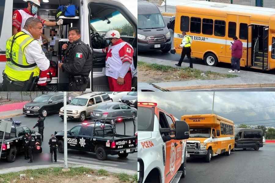 Niña transporte escolar en Monterrey