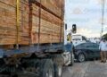 Tráileres y patrulla en Altamira