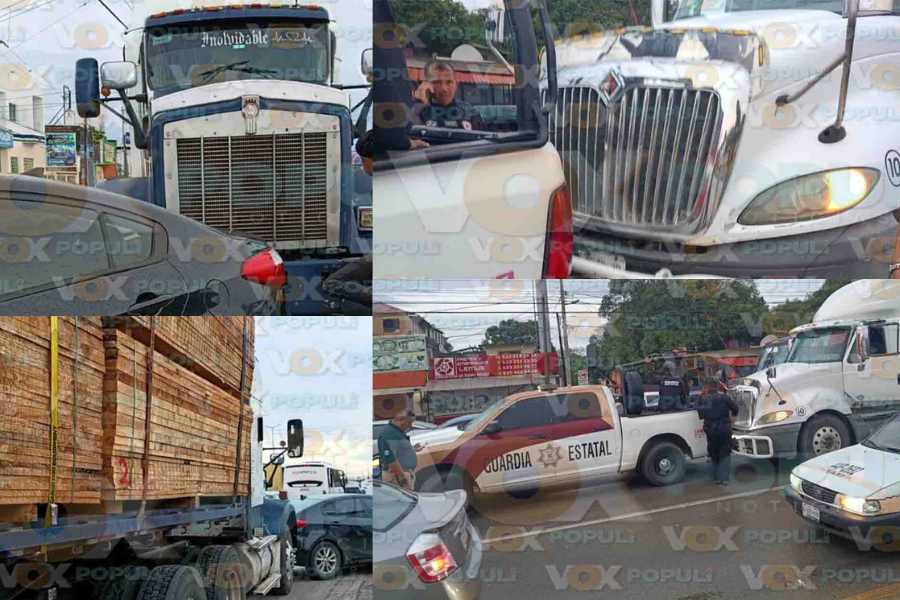 Tráileres y patrulla en Altamira