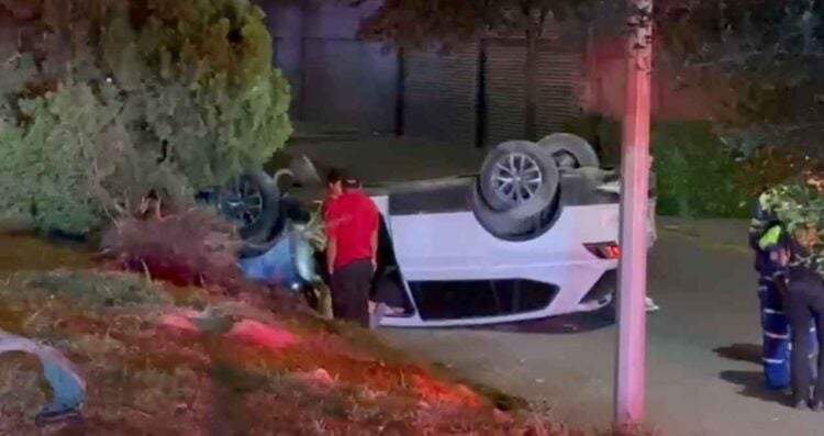 aparatoso accidente en San Pedro